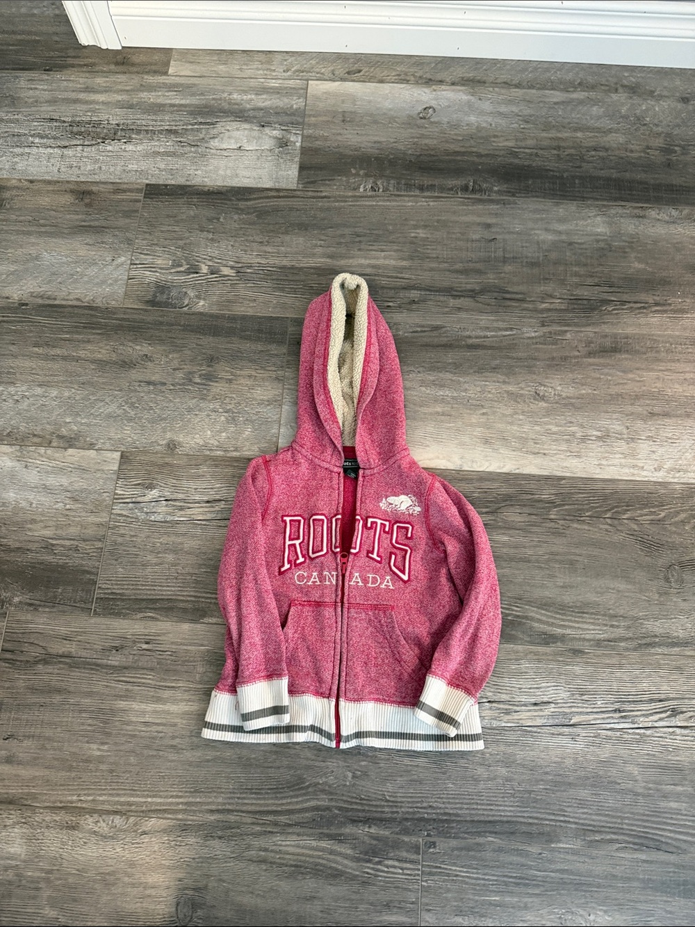 Roots Kids Raspberry Heather Zip Hoodie